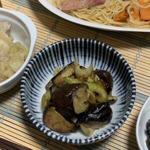 茄子とセロリの甘酢炒め